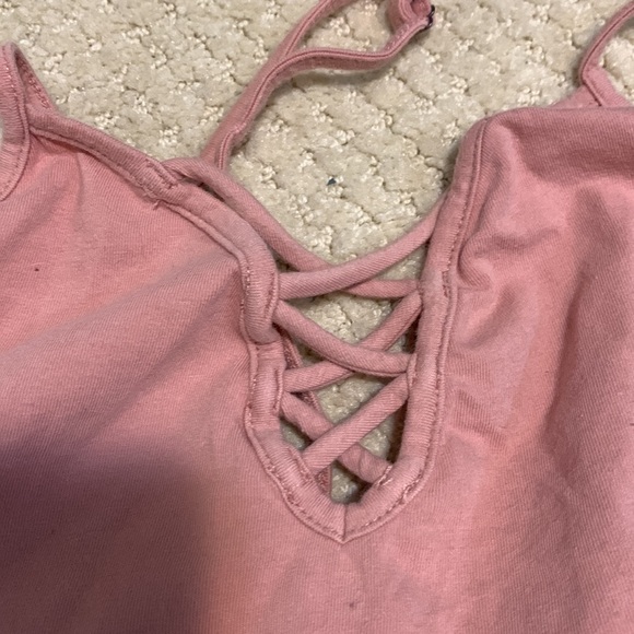 Super cute lacey pink crop top. From brand papaya. - Picture 3 of 5